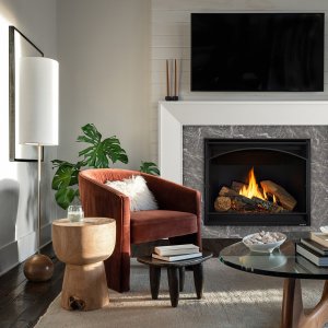 Heat & Glo True 50 Single-Sided Direct Vent Gas Fireplace with Stratford  Brick Liner